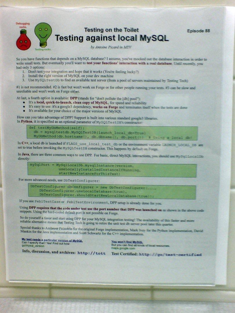 Testing on the Toilet