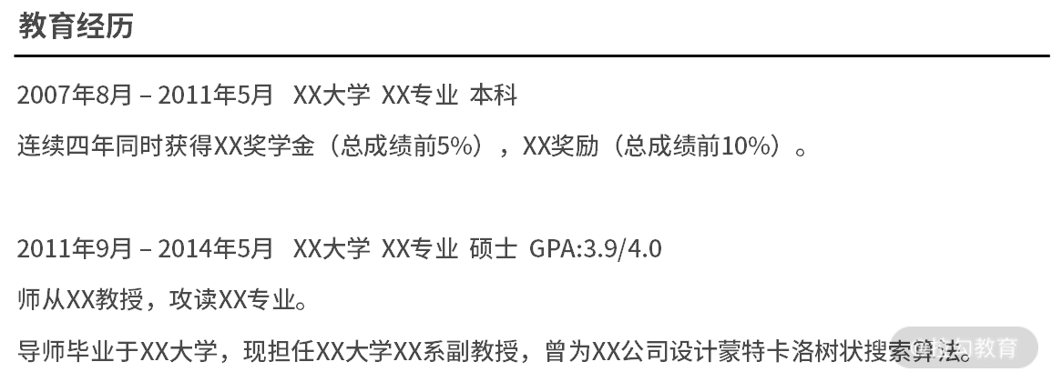 简历反面案例