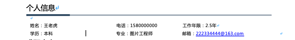 简历排版示例